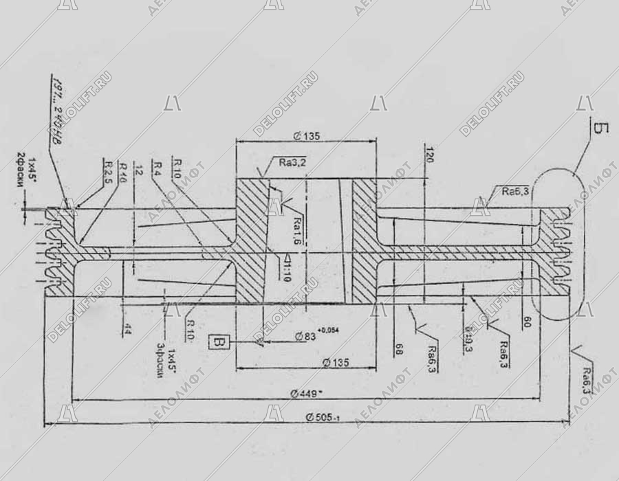 Канатоведущий шкив (КВШ), 500х4х10