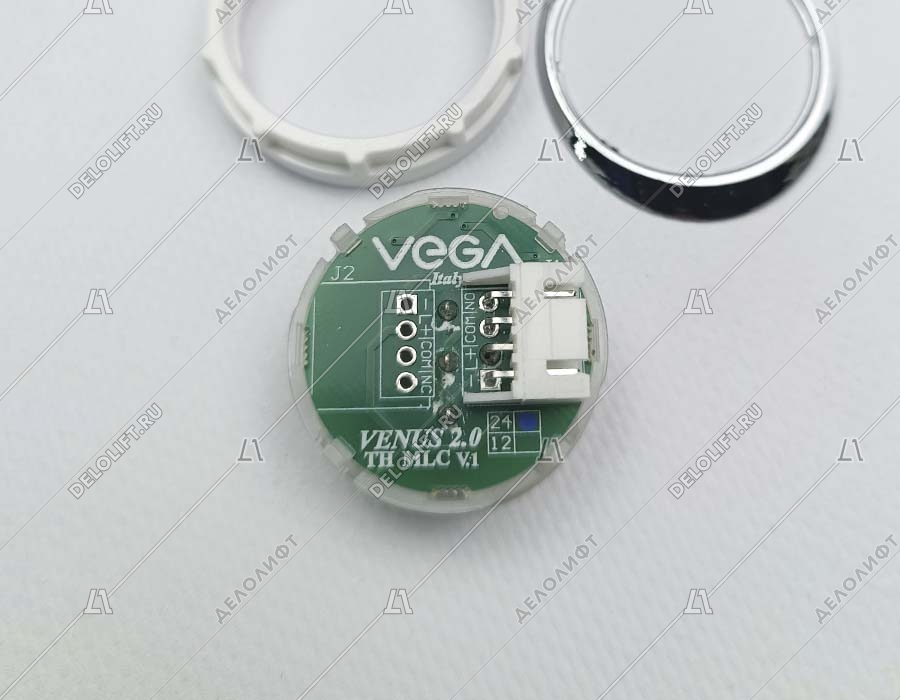 Кнопка вызова/приказа, Venus, 3 этаж, с кодом Брайля, синяя подсветка (разъем MLC)