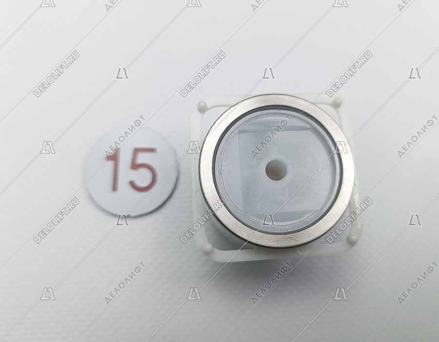 Кнопка, BA213, 15 этаж, круглая, красная индикация