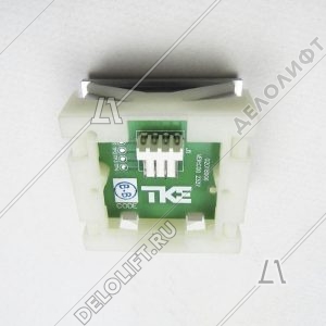 Кнопка вызова/приказа, тип KT40 STEP C, 40х40 мм, открытие, глубина 25 мм, голубая подсветка, с Брайлем (европейский вариант)