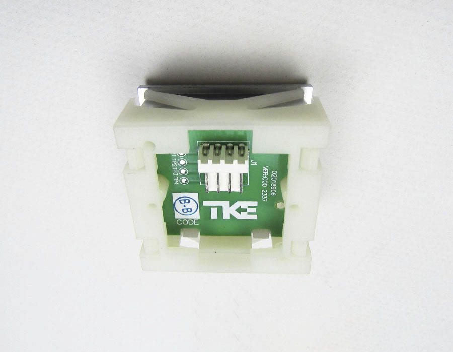 Кнопка вызова/приказа, тип KT40 STEP C, 40х40 мм, открытие, глубина 25 мм, голубая подсветка, с Брайлем (европейский вариант)