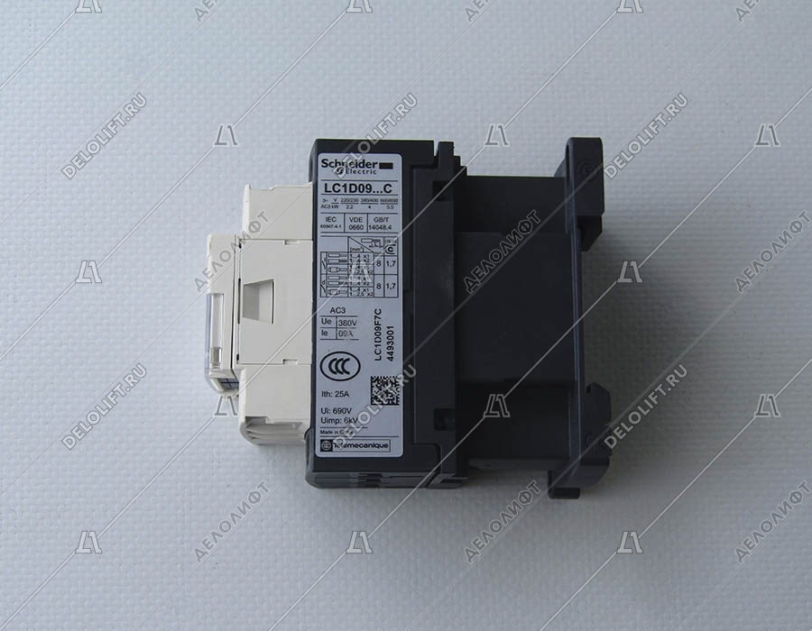 Контактор, LC1D09F7, TeSys D, LC1D, 3P, 9A, НО+НЗ, 110В