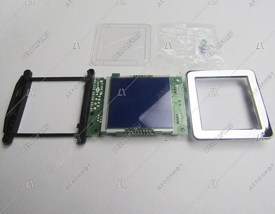 Индикатор, ICARO LCD600-A v.9, синий фон, в сборе с рамкой