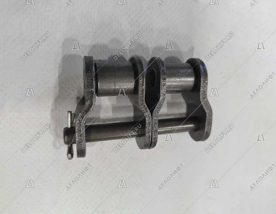 Соединительное звено, двухрядной цепи привода поручня эскалатора, шаг - 25,4 мм, тип B, усиленное (HY)