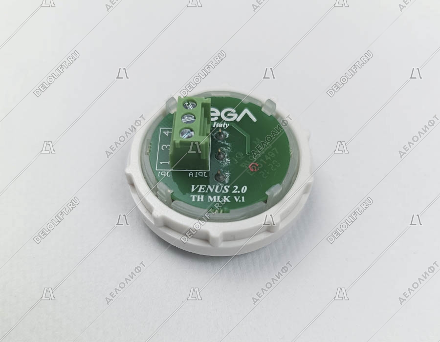 Кнопка вызова/приказа, Venus, 1 этаж, с кодом Брайля, красная подсветка (разъем MLK)