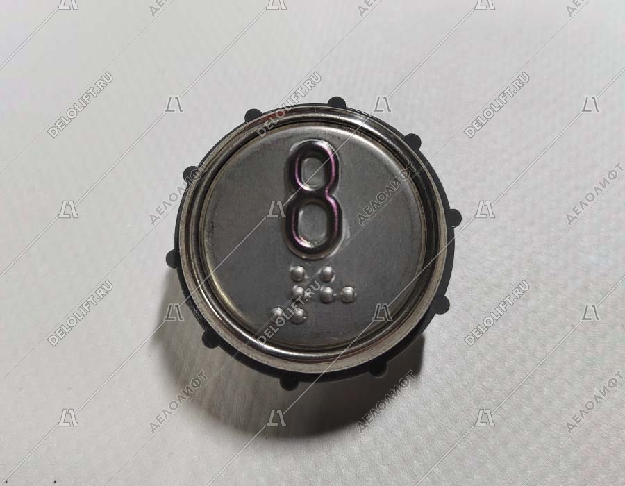 Кнопка вызова/приказа, ВКЛ13А-7-4П, 8 этаж, с Брайлем, красная индикация