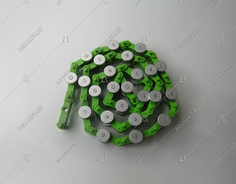 Цепь отклоняющая/огибающая/обводная, 24 звена, зеленые звенья