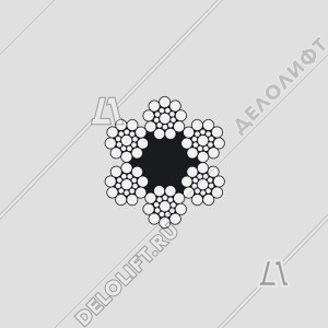 Канат/трос тяговый, d - 7,8 мм, ГОСТ 3077-80, 6х19+1о.с., 32,7кН, стальной