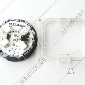 Кнопка приказа, круглая, "1" FMR BS, синяя подсветка, с брайлем