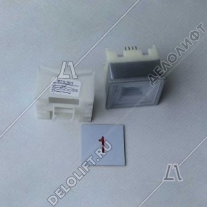 Кнопка вызова/приказа, тип KT40 STEP C, 40х40 мм, 1 этаж, красная подсветка