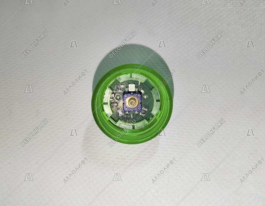 Базовый элемент кнопки приказа, зеленый высокий ободок, белая подсветка