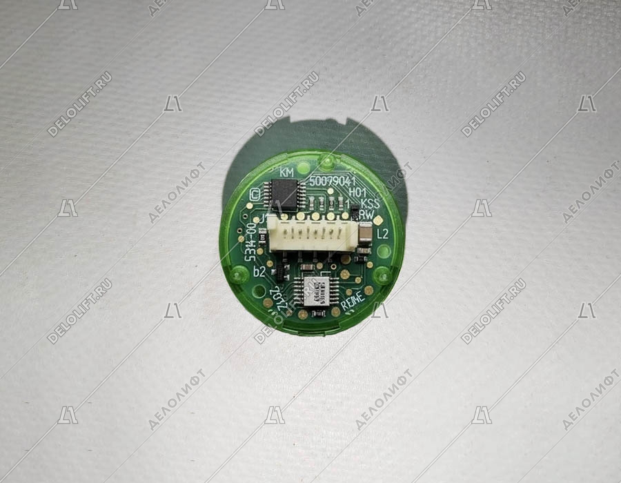 Базовый элемент кнопки приказа, зеленый высокий ободок, белая подсветка