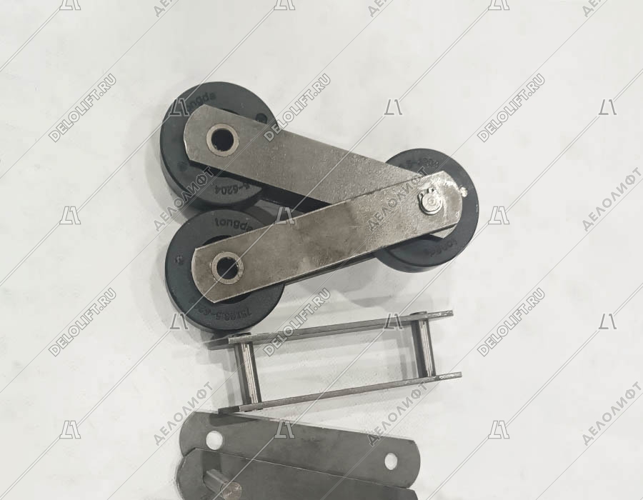 Цепь ступеней/тяговая, 13RI-A, шаг - 133,33 мм, ролик - 75x23,5 мм, палец - 74,5x12,8/12,5 мм, 105 kN (переходное звено)