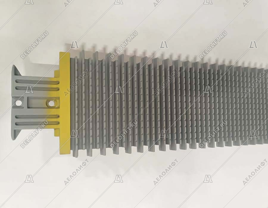 Паллета траволатора, 1000 мм, серая, 2 линии демаркации, L - 1128 мм, шаг цепи - 133 мм