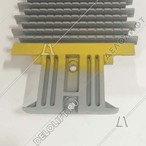 Паллета траволатора, 1000 мм, серая, 2 линии демаркации, L - 1128 мм, шаг цепи - 133 мм