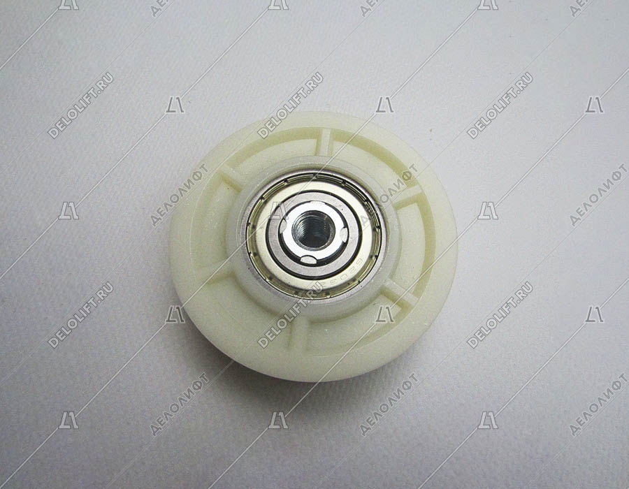 Ролик каретки дверей кабины/шахты, D - 74 мм, d - 64 мм, толщина 16 мм, подшипник 6203Z (отверстие М10)