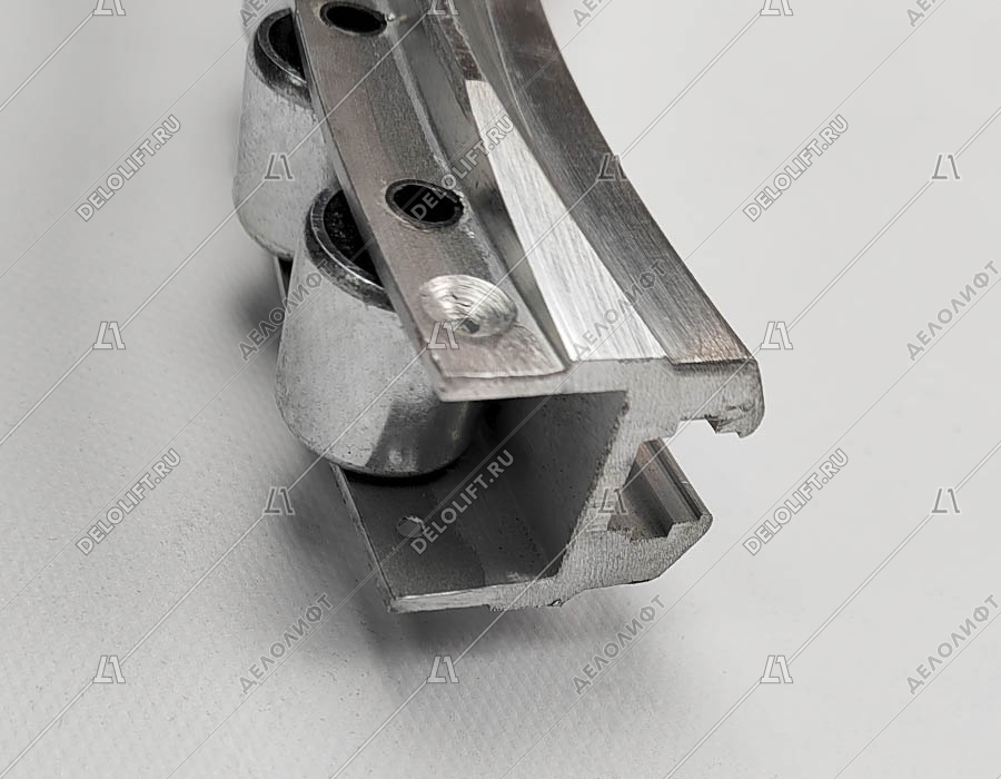 Алюминиевая основа огибающего участка, 506NCE, в сборе с роликами 17 штук, для балюстрады H - 1000 мм