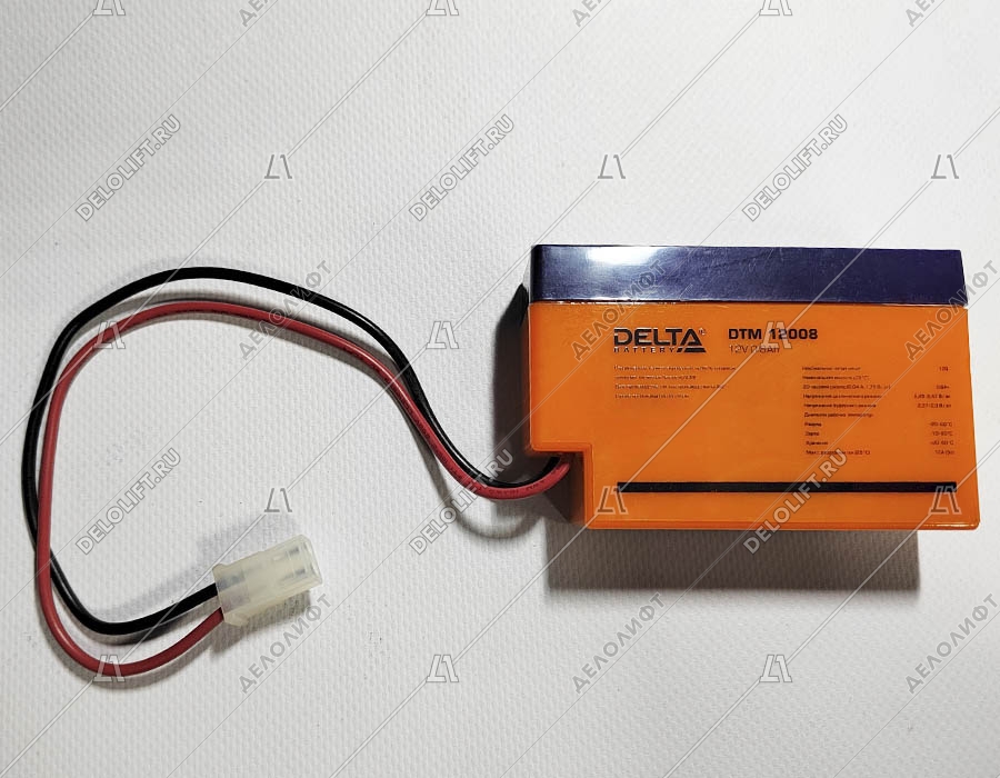 Аккумулятор, DTM 12008, 12В, 0,8Ач, DELTA