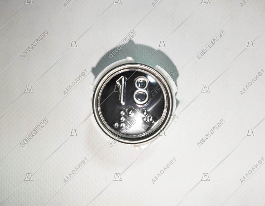 Кнопка вызова/приказа, тип АК1-01-Кр, 18 этаж, с кодом Брайля, красная подсветка