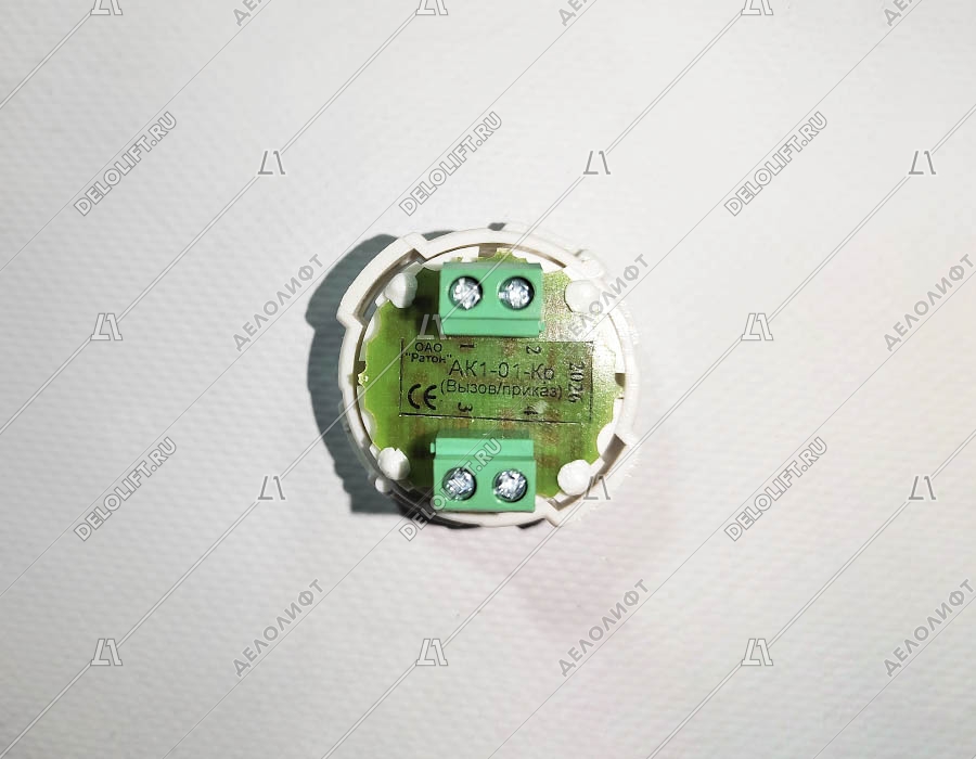 Кнопка вызова/приказа, тип АК1-01-Кр, 18 этаж, с кодом Брайля, красная подсветка