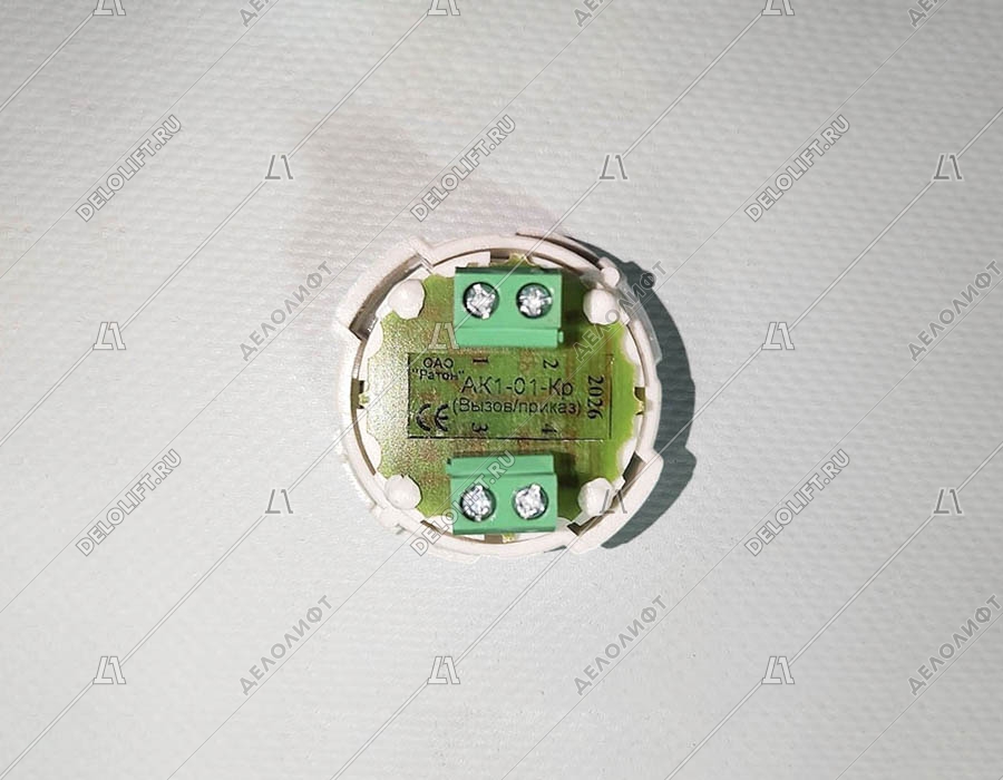 Кнопка вызова/приказа, тип АК1-01-Кр, 12 этаж, с кодом Брайля, красная подсветка