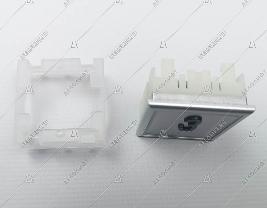Кнопка вызова/приказа, тип KT40 STEP C, 40x40, 3 этаж, красная подсветка, с Брайлем