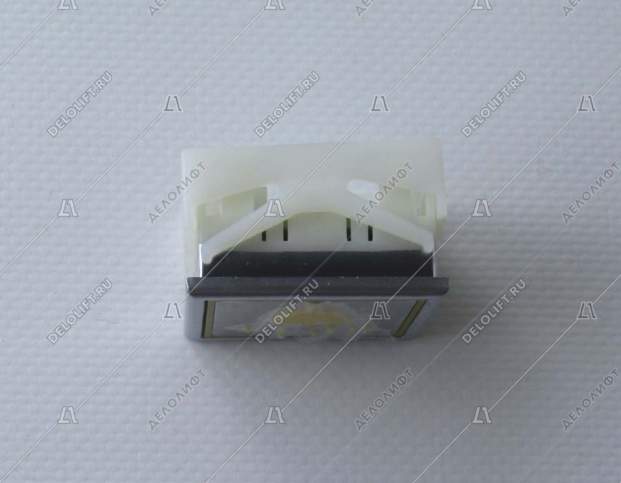 Кнопка приказа, KT40 STEP, 40x40, голубая подсветка, колокольчик, c Брайлем