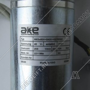 Мотор/Двигатель привода дверей, KAG, M63x60/I, SN31, IGO500/2, 40VDC, с энкодером