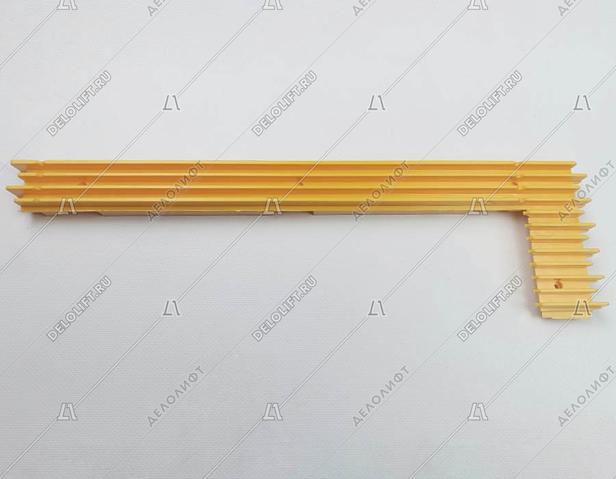 Демаркационная линия, L - 402 мм, левая, пластик (ступень алюминий), желтая
